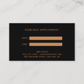 Eleganter Friseursalon für Stylisten Terminkarte (Rückseite)