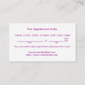 Eleganter Friseursalon mit Verabredungs-Datum Terminkarte (Rückseite)