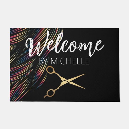 Eleganter Friseursalon Name Doormat Fußmatte (Vorderseite)