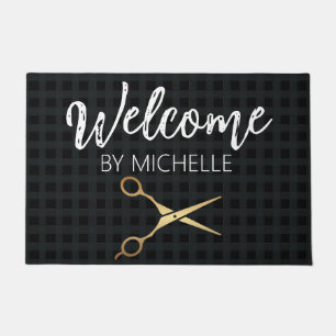 Eleganter Friseursalon Name Doormat Fußmatte