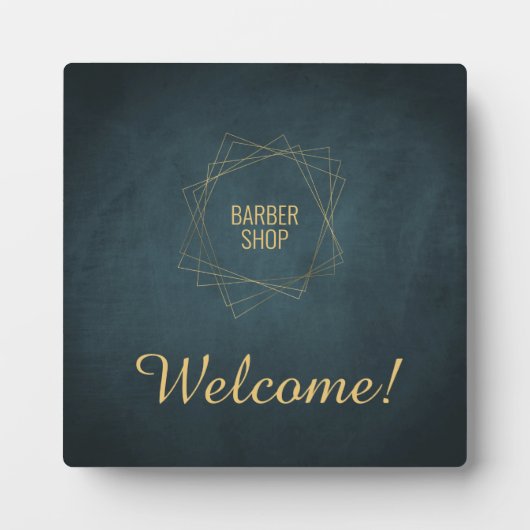 Eleganter Friseursalon und Goldbarren Fotoplatte (Vorderseite)