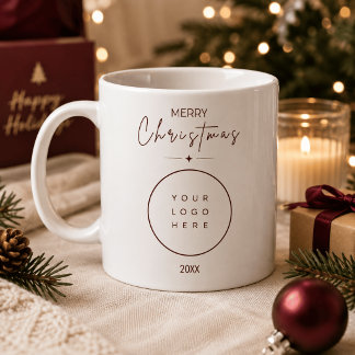 Eleganter Frohe Weihnachten Custom Logo Firmenbech Kaffeetasse