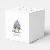 Eleganter Frohe Weihnachtsbaum Gold Blauer Individ Geschenkschachtel (Rückseite)