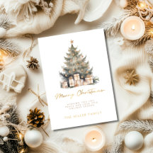 Eleganter Frohe Weihnachtsbaum Gold Minimalistisch