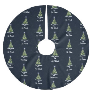 Eleganter frohe Weihnachtsbaumen Navy Blue Holiday Polyester Weihnachtsbaumdecke