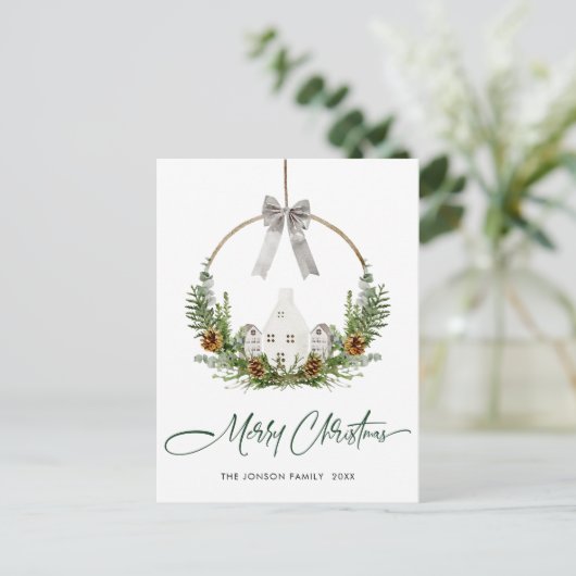 Eleganter froher Weihnachtsaufenthalt Postkarte (Stehend Vorderseite)