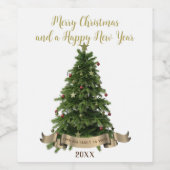 Eleganter froher Weihnachtsbaum aus unserem Famili Weinetikett (Einzelnes Label)