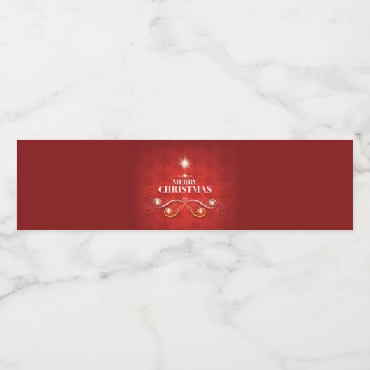 Eleganter froher Weihnachtsbaumurlaub Gruß Wasserflaschenetikett (Einzelnes Label)