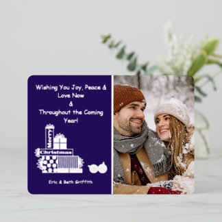 Eleganter froher Weihnachtsstack von Presents Foto Folien Feiertagskarte