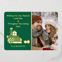 Eleganter froher Weihnachtsstack von Presents Foto Folien Feiertagskarte