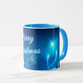 Eleganter froher Weihnachtsurlaub Xmas Blue Coffee Tasse (VorderseiteRechts)