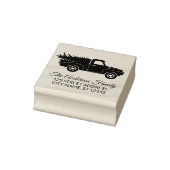 Eleganter froher Weihnachtswagen und Baum Gummistempel (Stempel)