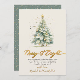 Eleganter, fröhlicher und heller Weihnachtsbaum au Feiertagskarte