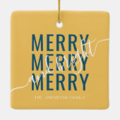 Eleganter fröhlicher und heller Weihnachtsurlaub Keramikornament (Rückseite)