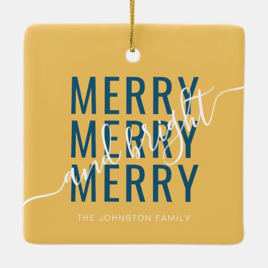 Eleganter fröhlicher und heller Weihnachtsurlaub Keramikornament (Rückseite)