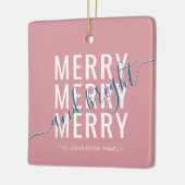 Eleganter fröhlicher und heller Weihnachtsurlaub Keramikornament (Links)