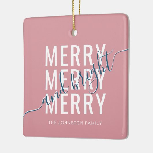 Eleganter fröhlicher und heller Weihnachtsurlaub Keramikornament (Links)