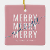 Eleganter fröhlicher und heller Weihnachtsurlaub Keramikornament (Vorderseite)