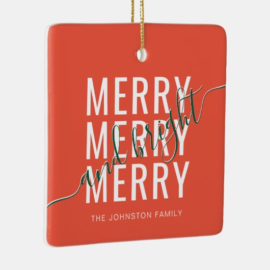 Eleganter fröhlicher und heller Weihnachtsurlaub Keramikornament (Rechts)