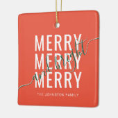 Eleganter fröhlicher und heller Weihnachtsurlaub Keramikornament (Links)