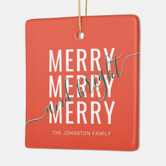 Eleganter fröhlicher und heller Weihnachtsurlaub Keramikornament (Links)