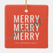 Eleganter fröhlicher und heller Weihnachtsurlaub Keramikornament (Rückseite)