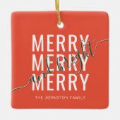 Eleganter fröhlicher und heller Weihnachtsurlaub Keramikornament (Vorderseite)