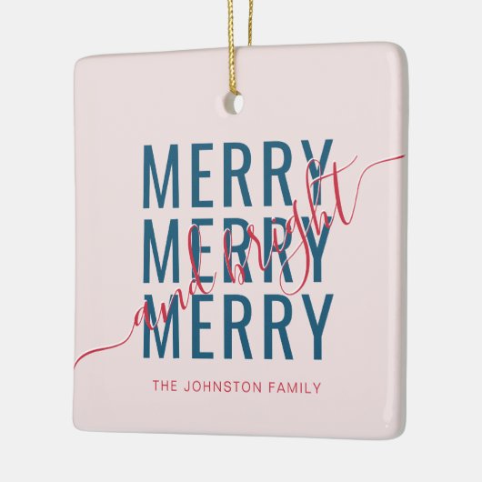 Eleganter fröhlicher und heller Weihnachtsurlaub Keramikornament (Links)