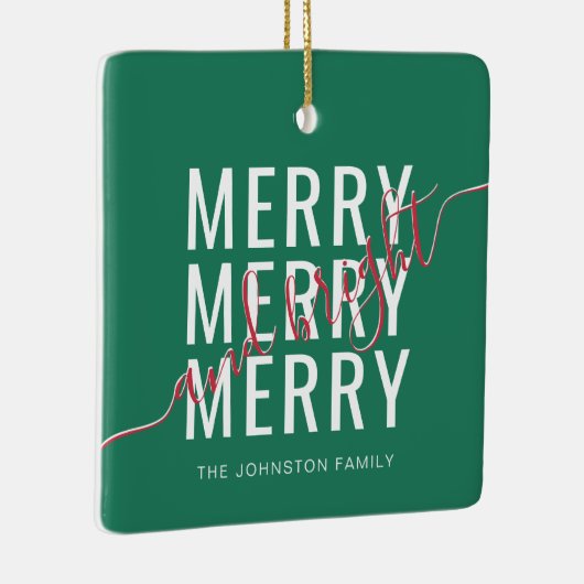 Eleganter fröhlicher und heller Weihnachtsurlaub Keramikornament (Rechts)