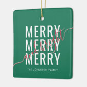 Eleganter fröhlicher und heller Weihnachtsurlaub Keramikornament (Links)