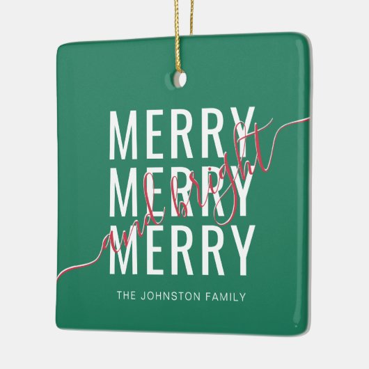 Eleganter fröhlicher und heller Weihnachtsurlaub Keramikornament (Links)