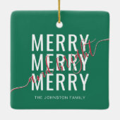 Eleganter fröhlicher und heller Weihnachtsurlaub Keramikornament (Rückseite)