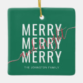 Eleganter fröhlicher und heller Weihnachtsurlaub Keramikornament (Vorderseite)