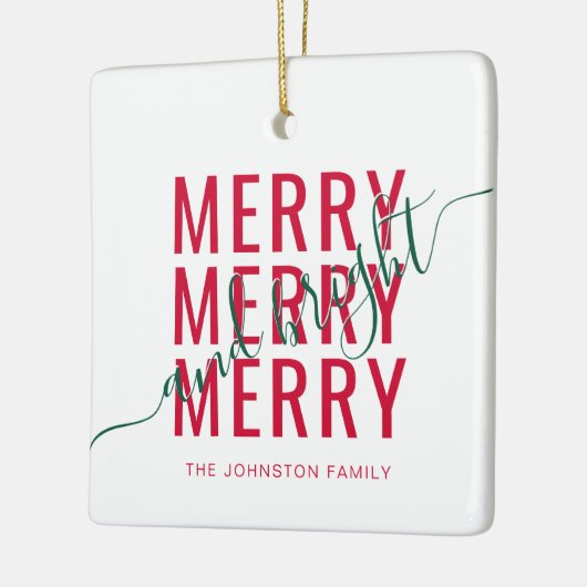 Eleganter fröhlicher und heller Weihnachtsurlaub Keramikornament (Links)