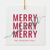 Eleganter fröhlicher und heller Weihnachtsurlaub Keramikornament (Rückseite)