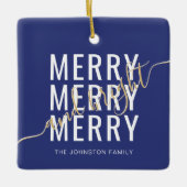 Eleganter fröhlicher und heller Weihnachtsurlaub Keramikornament (Vorderseite)