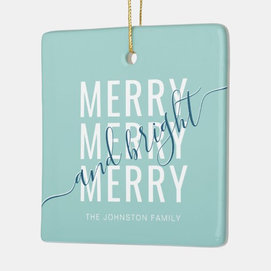 Eleganter fröhlicher und heller Weihnachtsurlaub Keramikornament (Links)