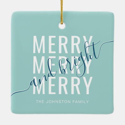 Eleganter fröhlicher und heller Weihnachtsurlaub Keramikornament (Rückseite)