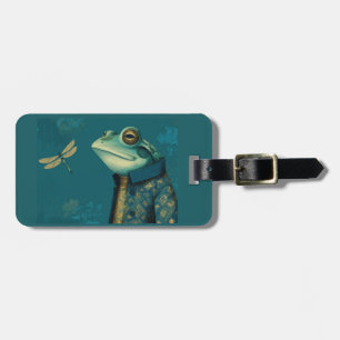 Eleganter Frosch & Libelle - Surrealistisches Vint Gepäckanhänger