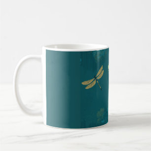 Eleganter Frosch & Libelle - Surrealistisches Vint Kaffeetasse