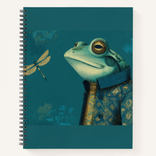 Eleganter Frosch & Libelle - Surrealistisches Vint Notizblock