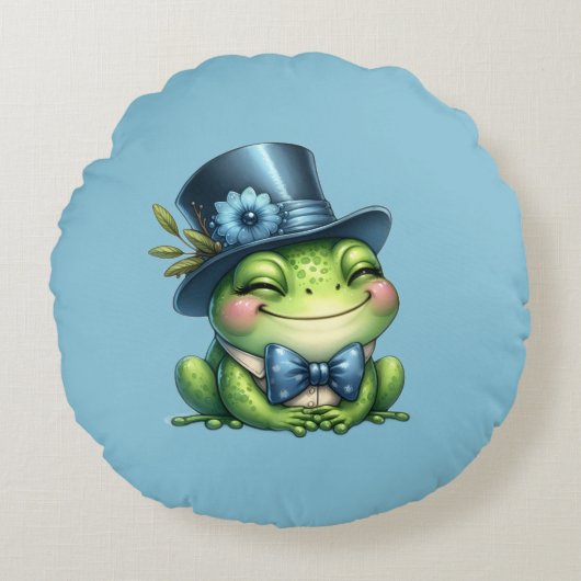 Eleganter Frosch Rundes Kissen (Vorderseite)