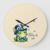 Eleganter Frosch - Zeit zum Essen Große Wanduhr (Vorderseite)