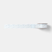 Eleganter Frostblauer Schneestern (Weiß) Satinband (Vorderseite)