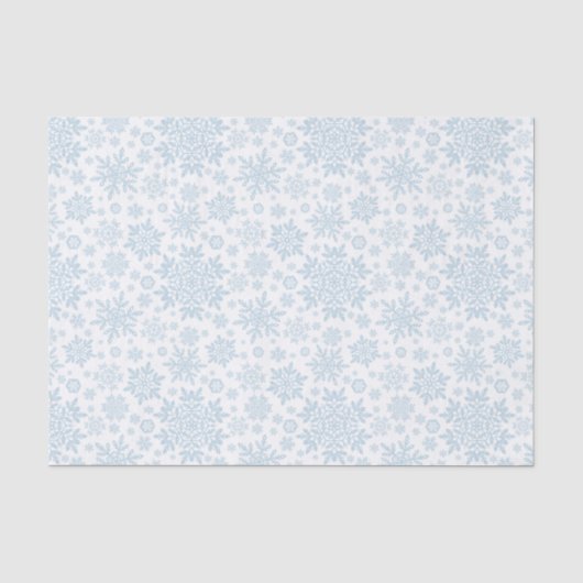 Eleganter Frostblauer Schneestern (Weiß) Seidenpapier (Vorderseite)