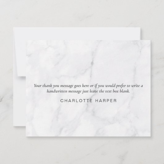 Eleganter Frühling Blätter Weißes Marmorgeschäft Dankeskarte (Rückseite)