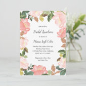 Eleganter Frühling Blush Rosa Bridal Luncheon Einladung (Stehend Vorderseite)