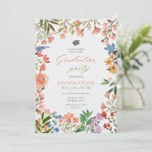 Eleganter Frühling Wildblume Garten Abschluss Einladung (Stehend Vorderseite)