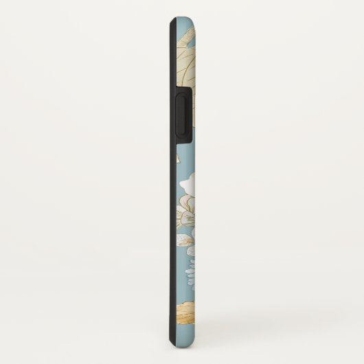 Eleganter Frühlings-blaues u. weißes Blumen-Muster Case-Mate iPhone Hülle (Hinten/Rechts)