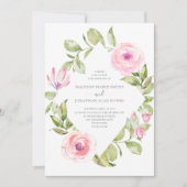 Eleganter Frühlings-Blumendiamant-Rosa-Hochzeit Einladung (Vorderseite)